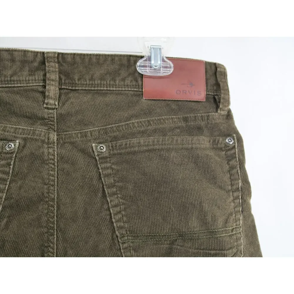 Orvis Mens Brown Corduroy Five Pocket Straight Leg Pants 34x30